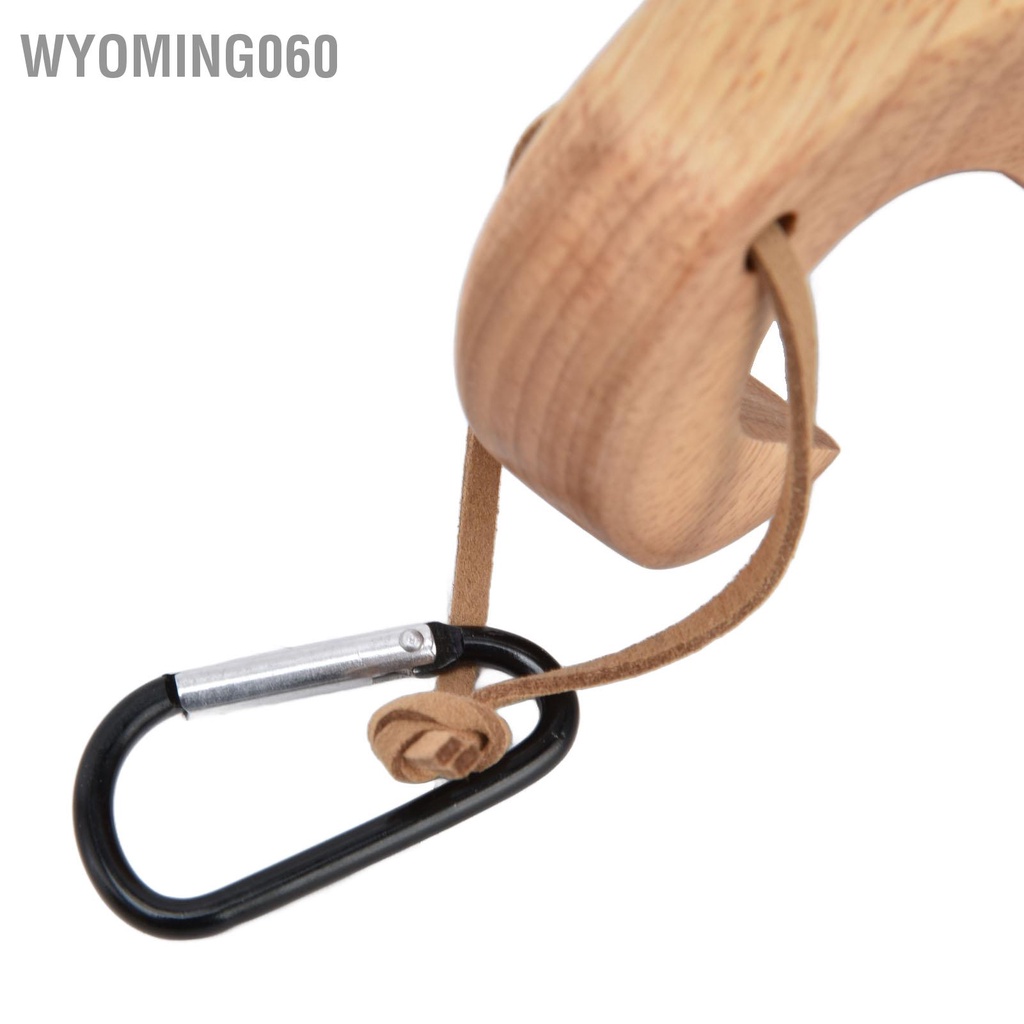 Wyoming060 Wooden Coffee Cup with Handle Hanging Buckle Milk Drinking Portable Wood Mug for Household