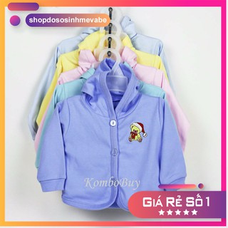 Áo Khoác cotton MÀU có NÓN Miatop cho bé sơ sinh đến 9kg