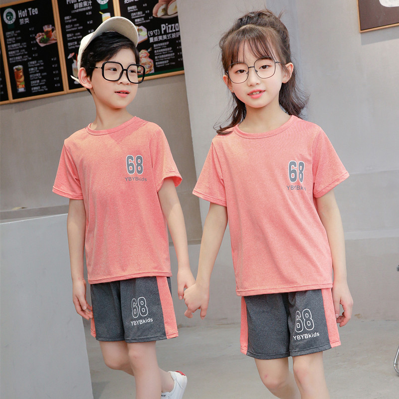 Bộ Đồ Thể Thao Áo Thun Tay Ngắn Phối Quần Short Nhanh Khô Thời Trang Mùa Hè Cho Bé