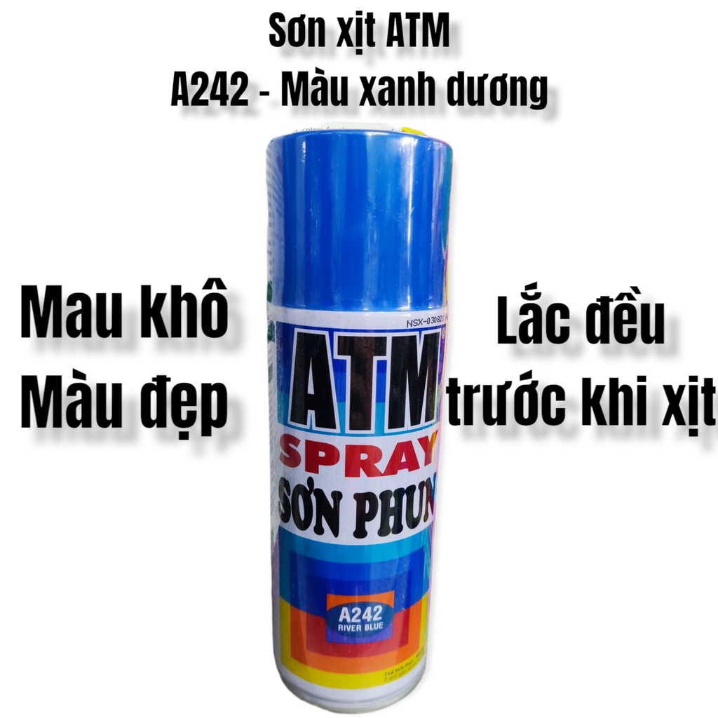 Sơn xịt ATM - A216 xanh đen - A242 xanh dương - A213 xanh nước biển - 400ml