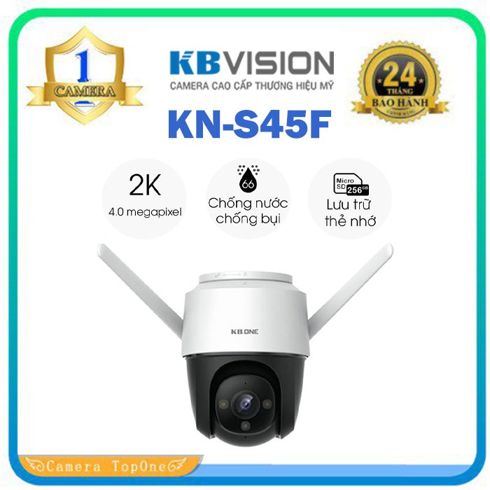 Camera WIFI KBONE KN-S45F 4.0MP Full Color Siêu Nét - KN-S25F Tích Hợp Còi Đèn Báo Động Đàm Thoại 2 Chiều