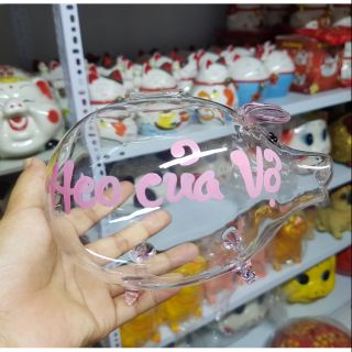 Lợn thủy tinh phong thủy tiết kiệm và trang trí