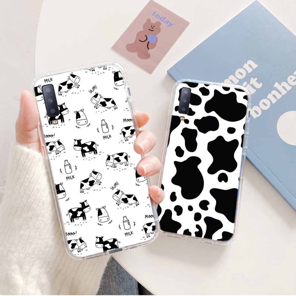 Ốp điện thoại TPU mềm in họa tiết bò sữa cho Samsung A5 A6 Plus A7 A8 A9 2017 2018 M10 M20 M30 M40 57A | BigBuy360 - bigbuy360.vn