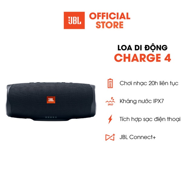 [Mã ELHACE giảm 4% đơn 300K] Loa Bluetooth JBLCHARGE 4 - Hàng Chính Hãng