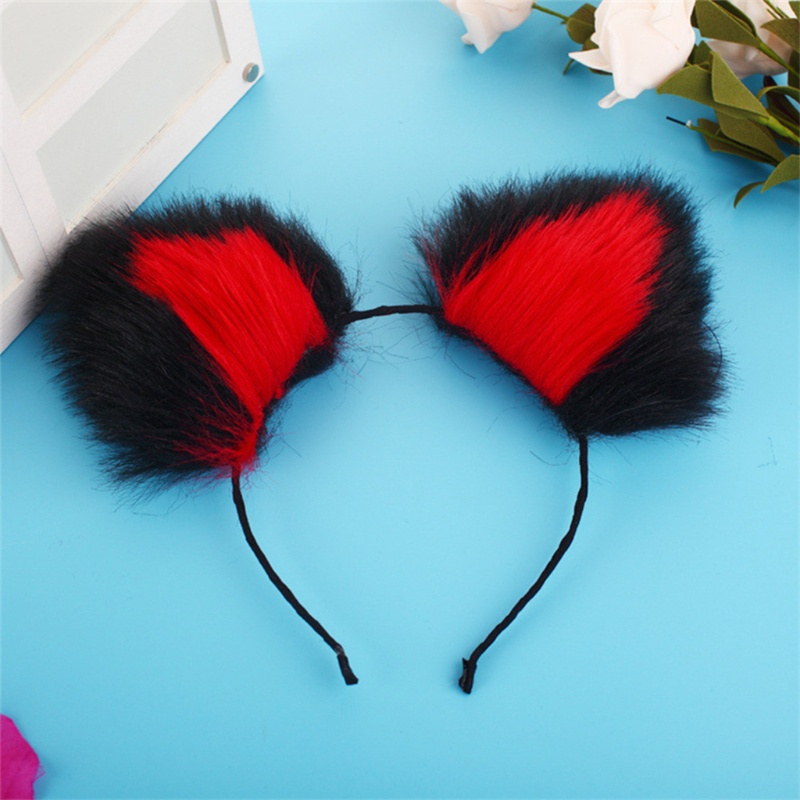 Băng Đô Cài Tóc Hình Tai Thú Phối Lông Dài Hóa Trang