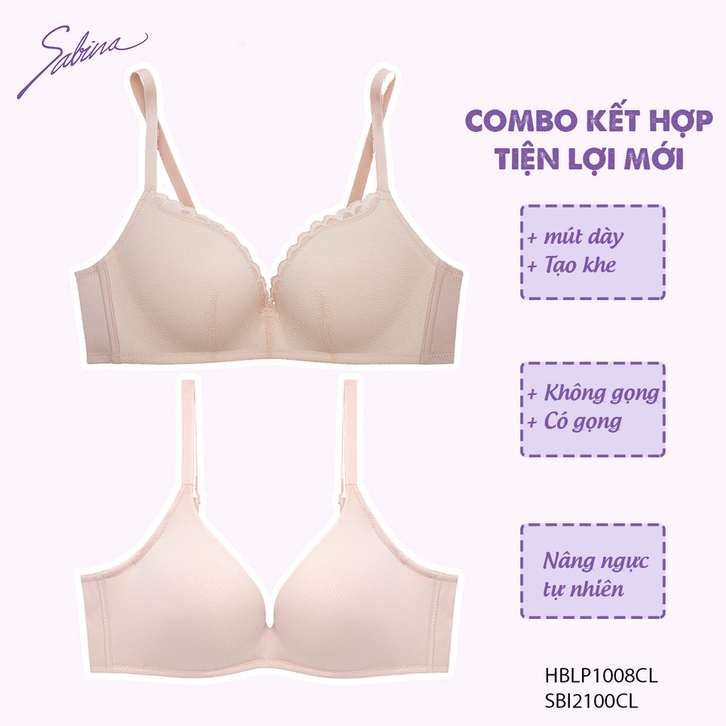 Combo 2 Áo Lót Mút Vừa Nâng Ngực Tự Nhiên SBI2100+HBLP1008