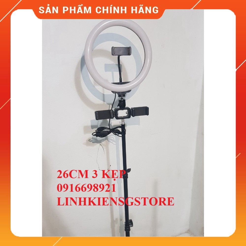 Đèn LiveStream Live 26CM + `1 Kẹp ĐT + Chân 1.8M Full Bộ live stream nhiều máy