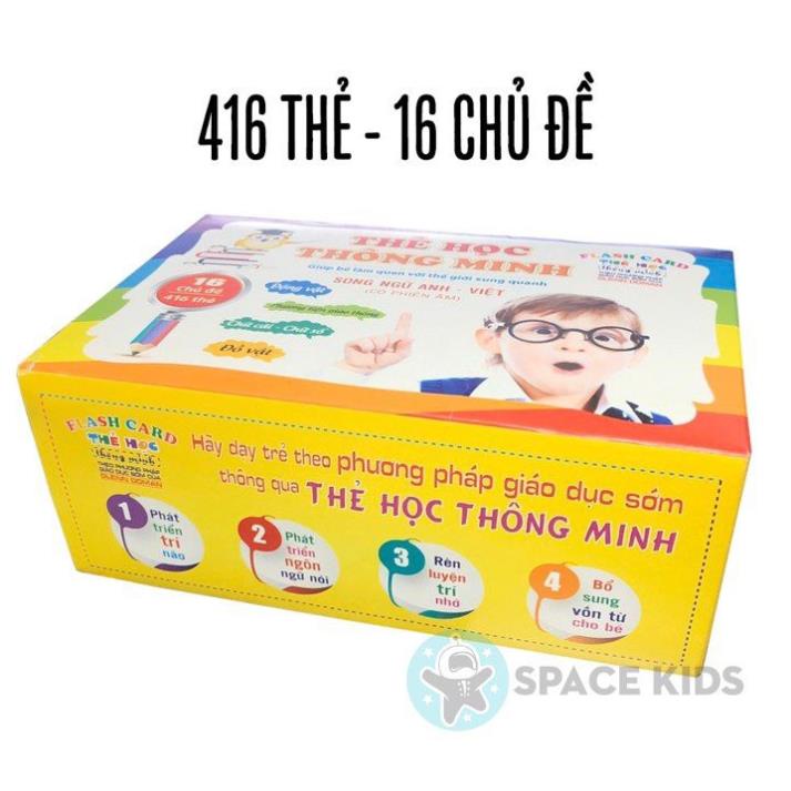 Bộ Thẻ Học Thông Minh cho bé 16/18 Chủ Đề thẻ học Glenn Doman loại to song ngữ Flashcard tiếng Anh