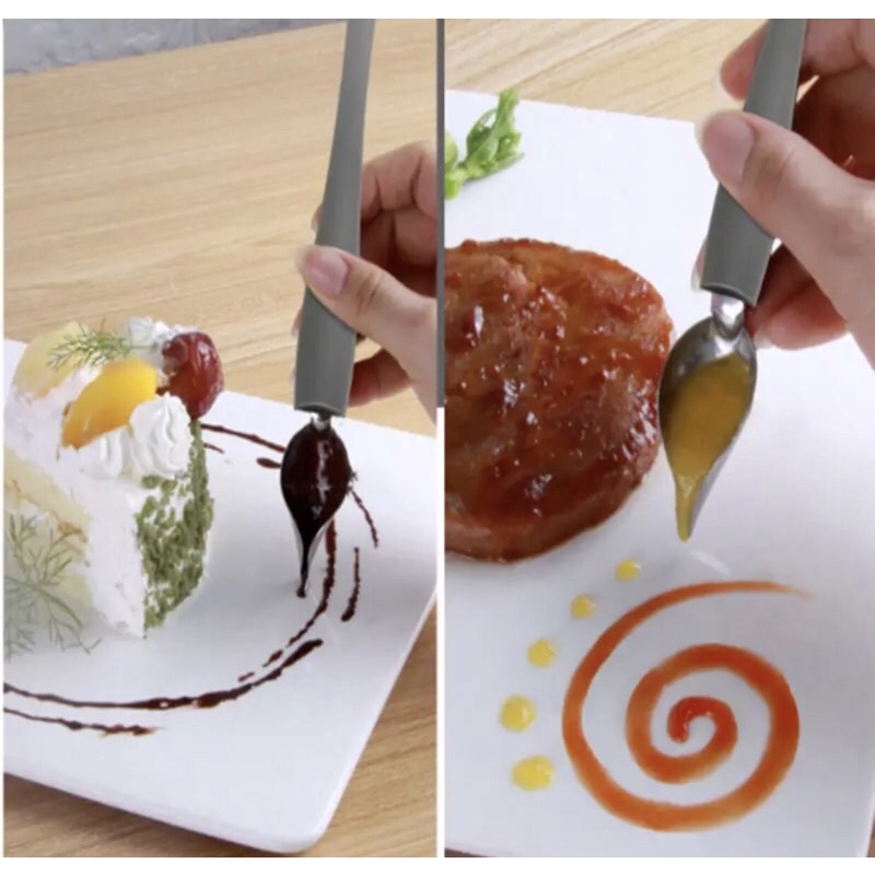 Muỗng vẽ socola/ sốt bằng thép không gỉ ( 2 chiếc )