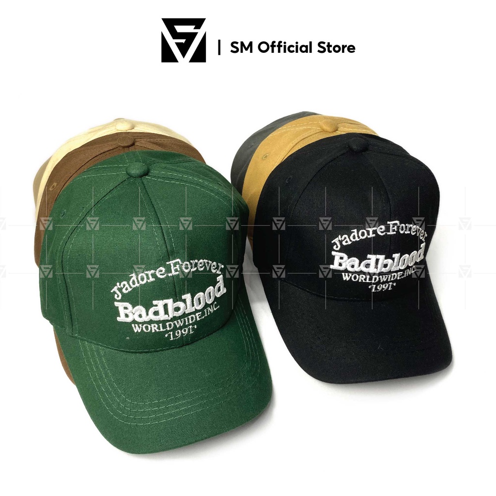 Mũ lưỡi trai nón kết thêu chữ Badblood mũ nón thời trang nam nữ phong cách Hàn Quốc - Soulmate Store