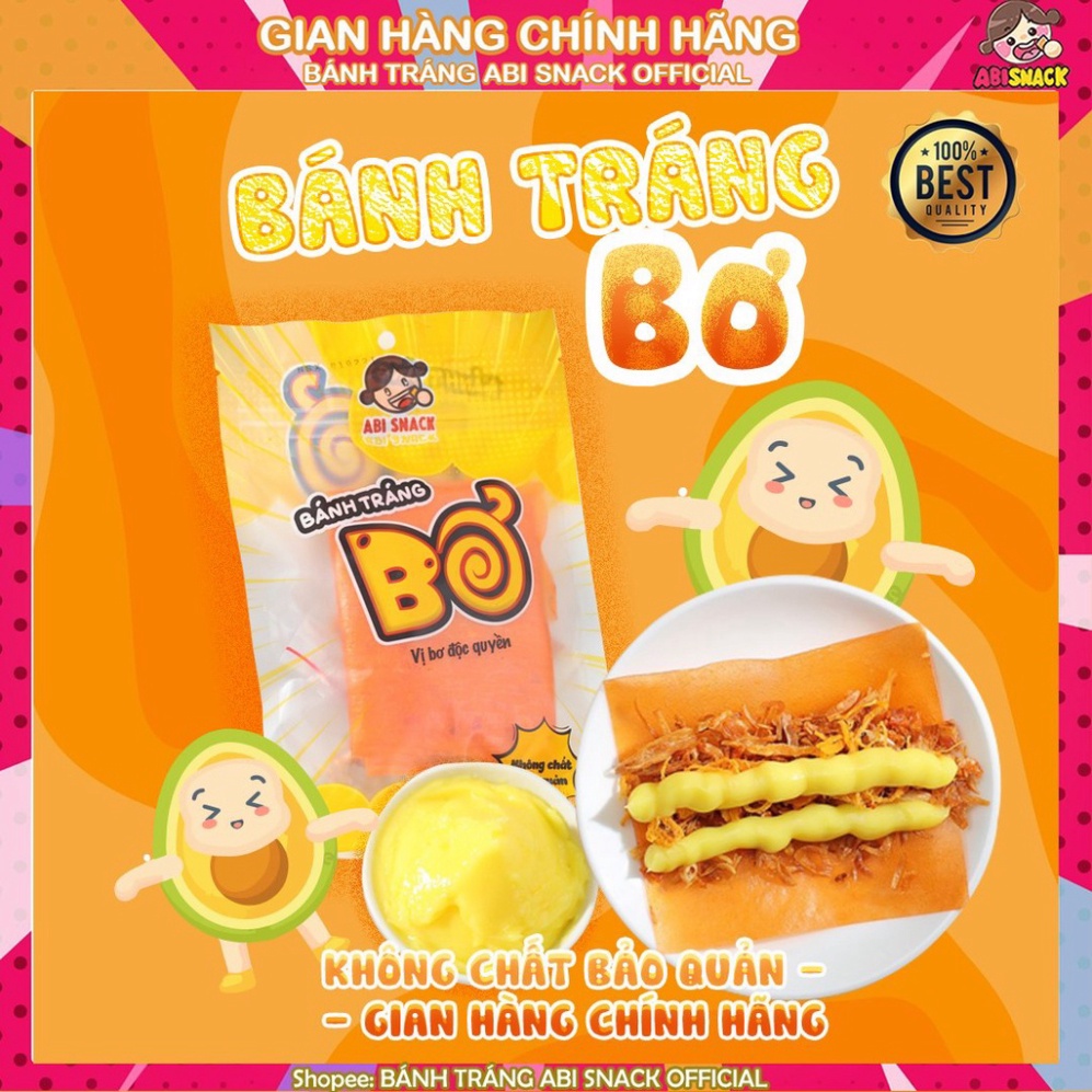 Bánh tráng Abi bơ 150g vị ngon, giòn đồ ăn vặt cho giới trẻ Sài Thành vệ sinh an toàn thực phẩm