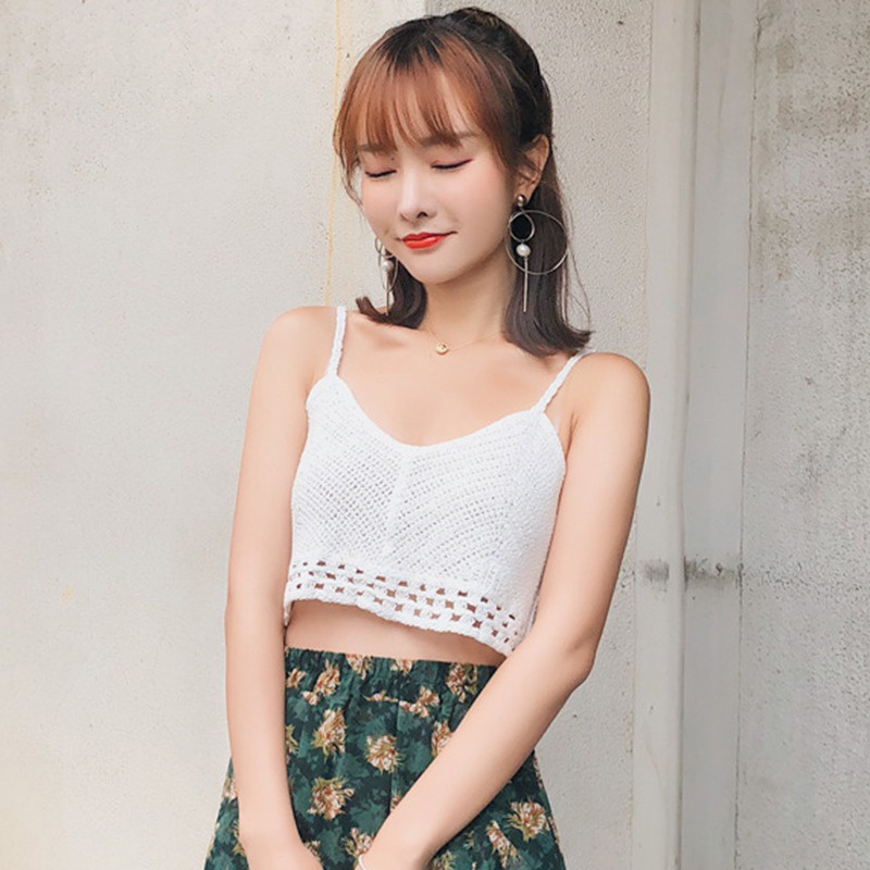Áo croptop đan móc thiết kế quyến rũ cho phái nữ