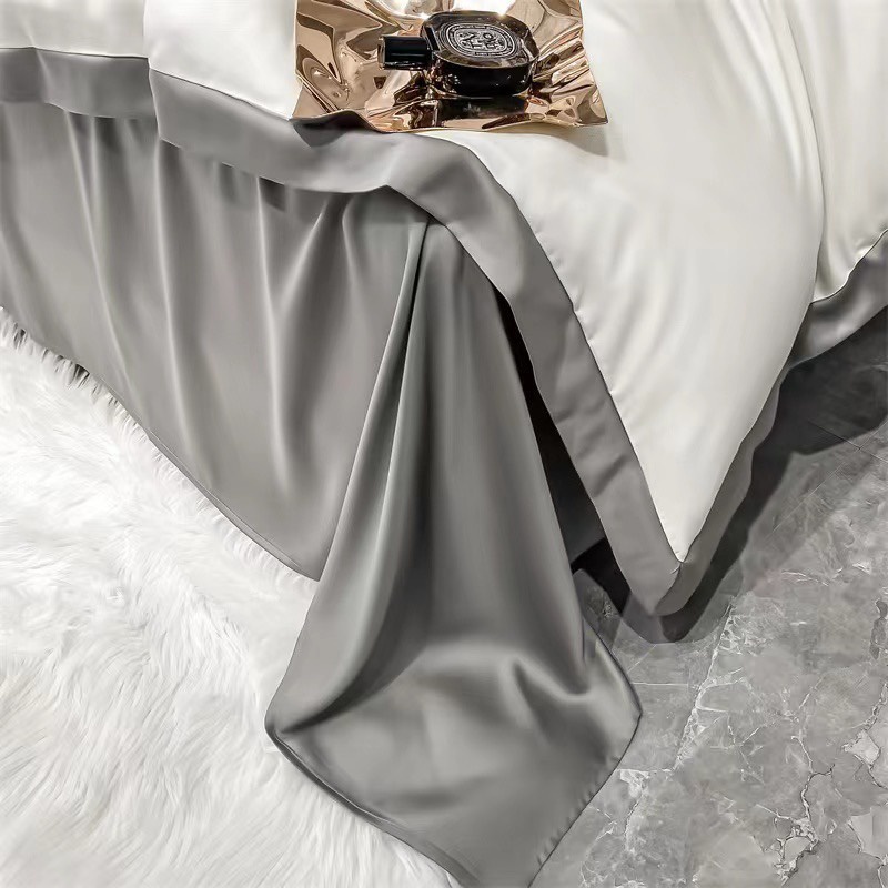 Bộ chăn ga gối lụa Silk nhập khẩu cao cấp màu sắc sang trọng, ga giường và vỏ gối chất liệu mềm mượt thoáng mát mới 2022