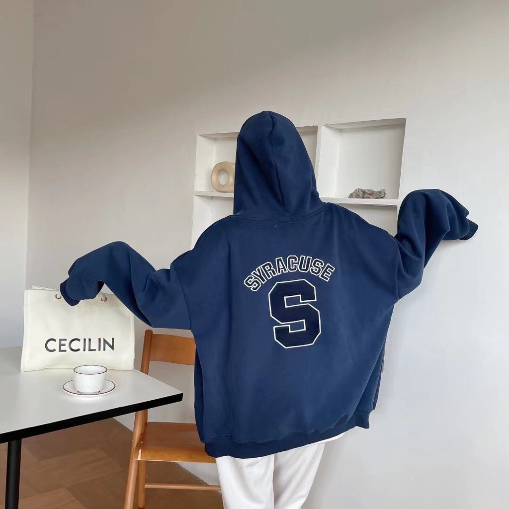 Áo Khoác Nỉ Bông Kéo Khóa Thêu Chữ S | BigBuy360 - bigbuy360.vn