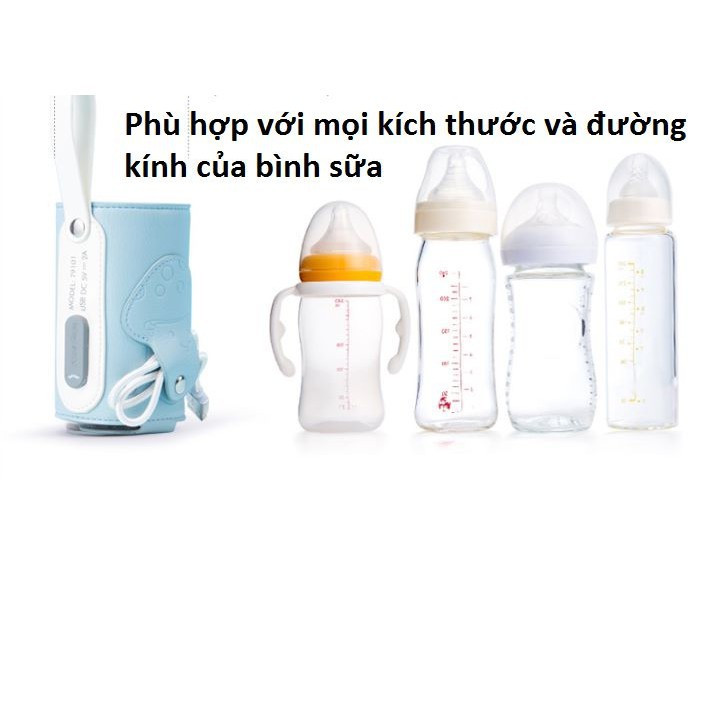 [Haobaby shop] Túi hâm sữa di động, ủ bình sữa thông minh, giữ nhiệt bình bằng USB cho bé