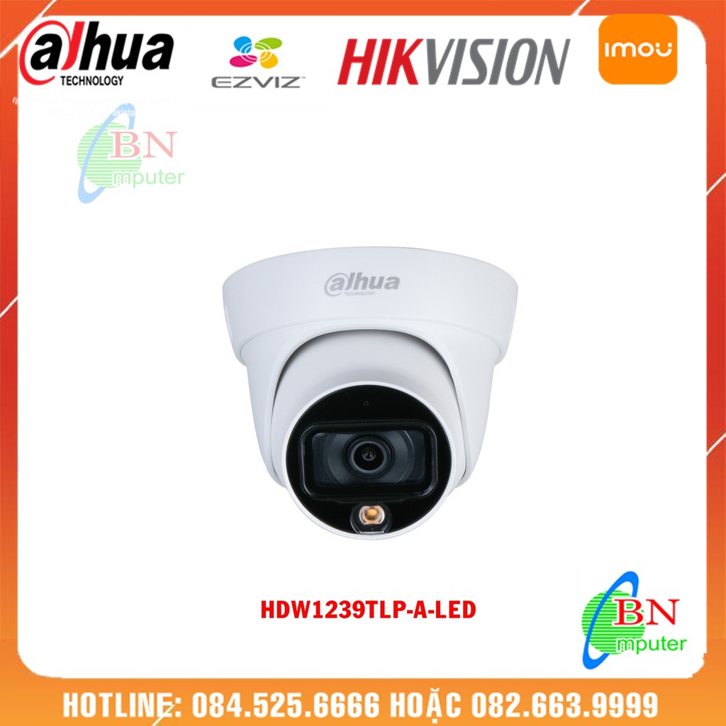 Camera Quan Sát HDCVI DH-HAC-HDW1239TLP-A-LED 2MP Bán Cầu Sắt