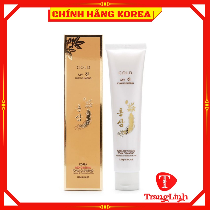 Sữa rửa mặt hồng sâm My Gold hàn quốc, tuýp 120gr - Sữa rửa mặt My Gold chính hãng - tranglinh