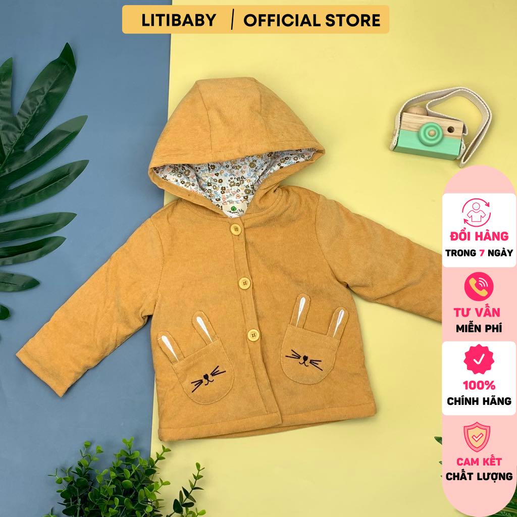 Áo nhung trần bông lót thô hoa LITIBABY size 1/5