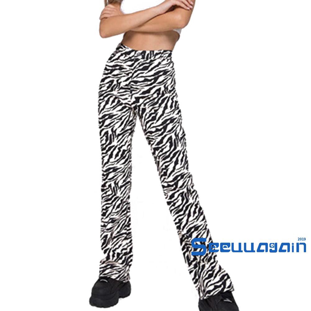 Quần Dài Họa Tiết Sọc Ngựa Vằn Thời Trang Cho Nữ | BigBuy360 - bigbuy360.vn