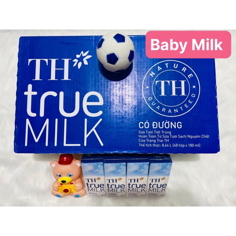 Sữa Tươi TH True Milk Ít Đường/Có Đường/ Không Đường 180ml