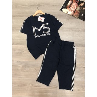 Bộ lững thun cotton thái thêu chữ thời trang