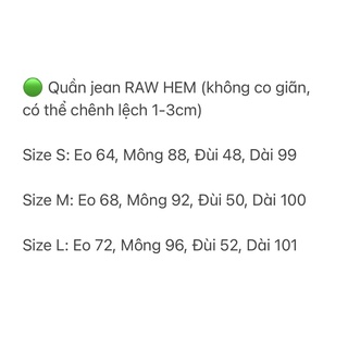 JANET STUDIO • Quần jean xanh raw hem