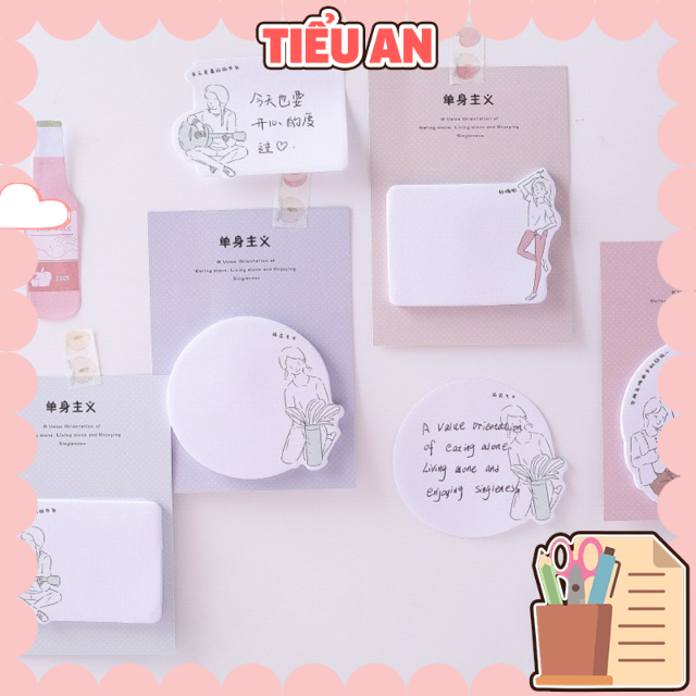 Giấy Note Nhiều Họa Tiết - Hình Chai Nước &amp; Anime (30 Trang - 1 cái) - Ghi chú mọi việc