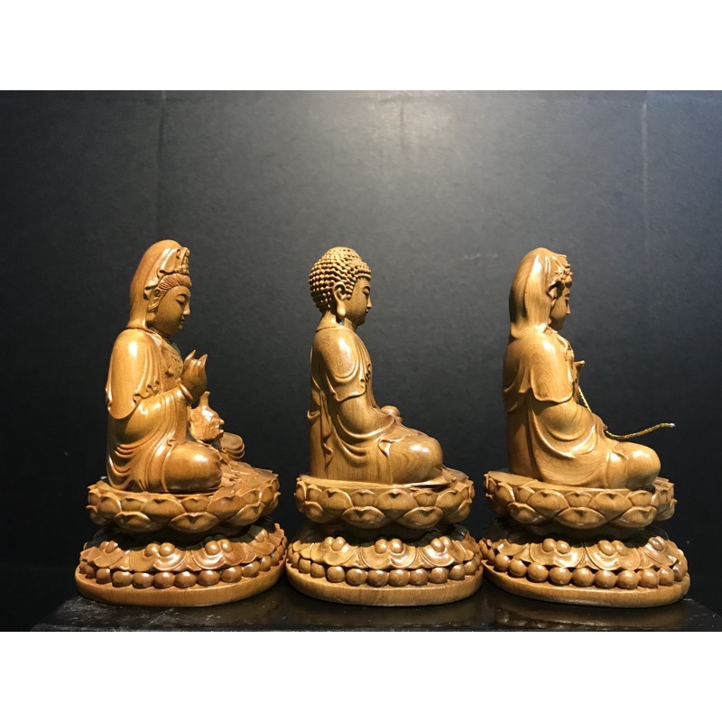 Bộ tượng Tây Phương Tam Thánh Phật: A Di Đà, Quan Thế Âm, Đại Thế Chí 15cm