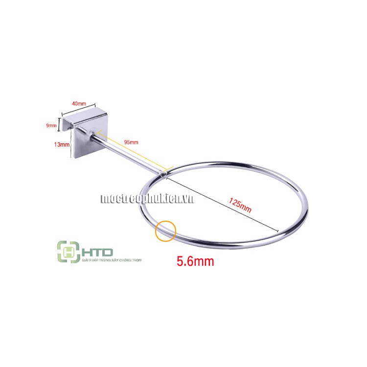 Móc trưng bày bóng đá dạng cài thanh hộp inox