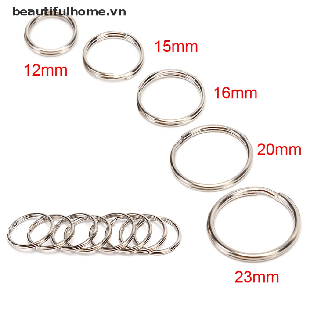 Set 100 vòng kim loại gắn móc chìa khóa