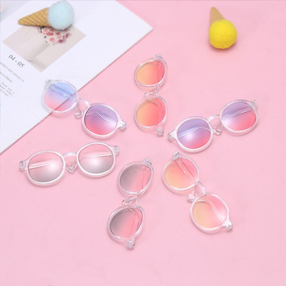 Mắt kính phụ kiện thay đổi màu sắc vui nhộn dành cho búp bê 9cm