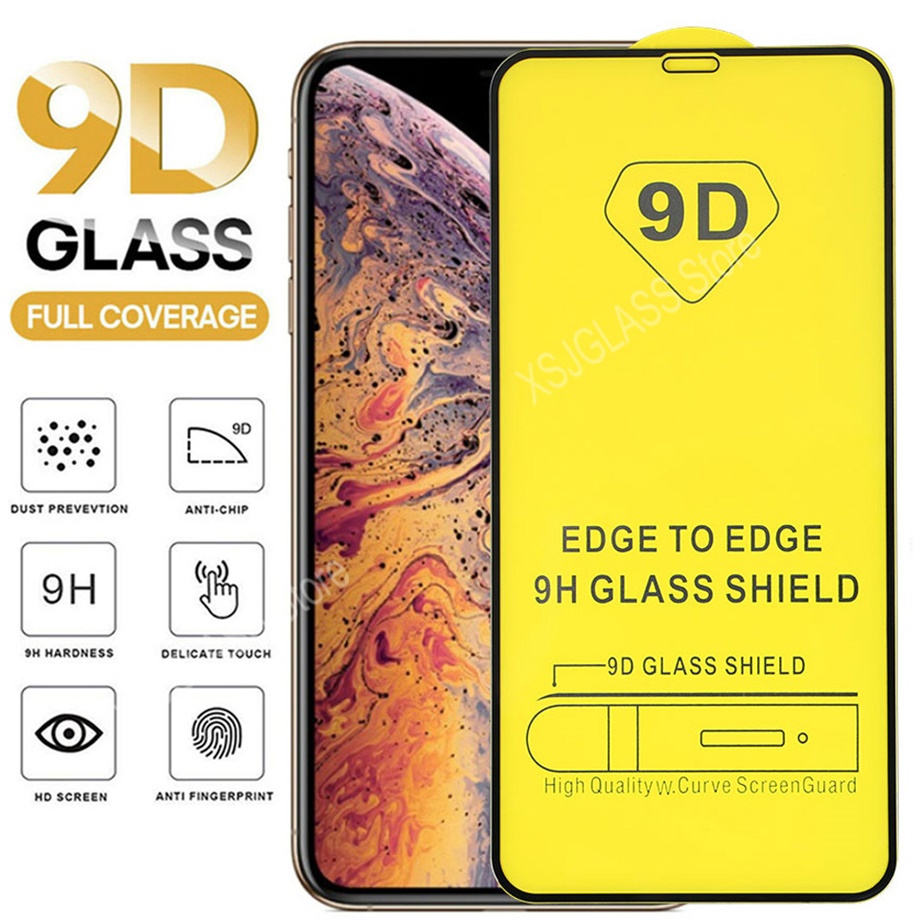 Kính cường lực 9D bảo vệ toàn màn hình dành cho iPhone 13 12 Mini 11 Pro 7 8 6 6s Plus X XS Max XR SE2 SE 2020