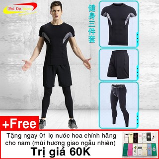 Bộ 3 đồ tập gym , đồ thể thao nam hàng xuất khẩu chất lượng cao - DN01