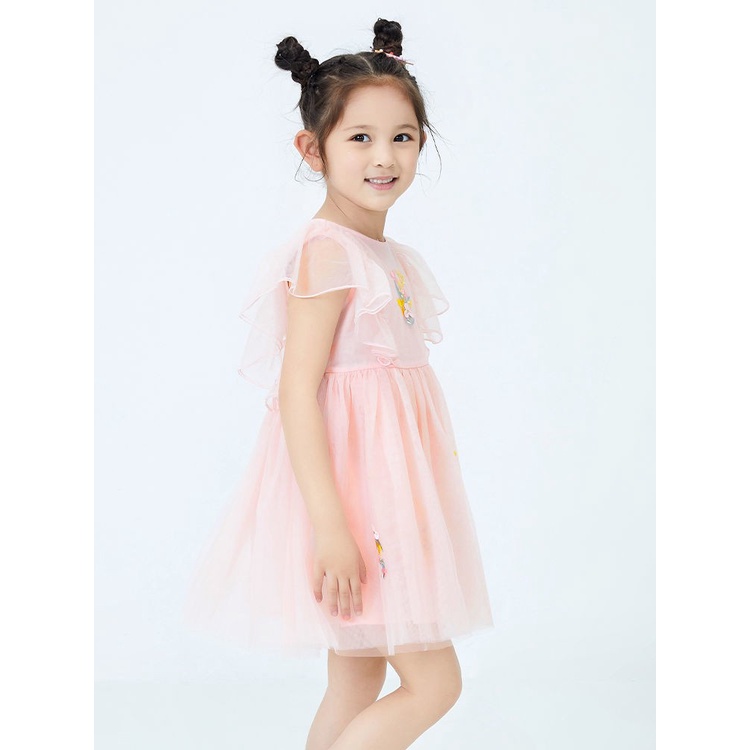 (3-7 tuổi) Váy voan bé gái BALABALA 20122111100760068  màu hồng mềm mại, bồng bềnh (ảnh thật)