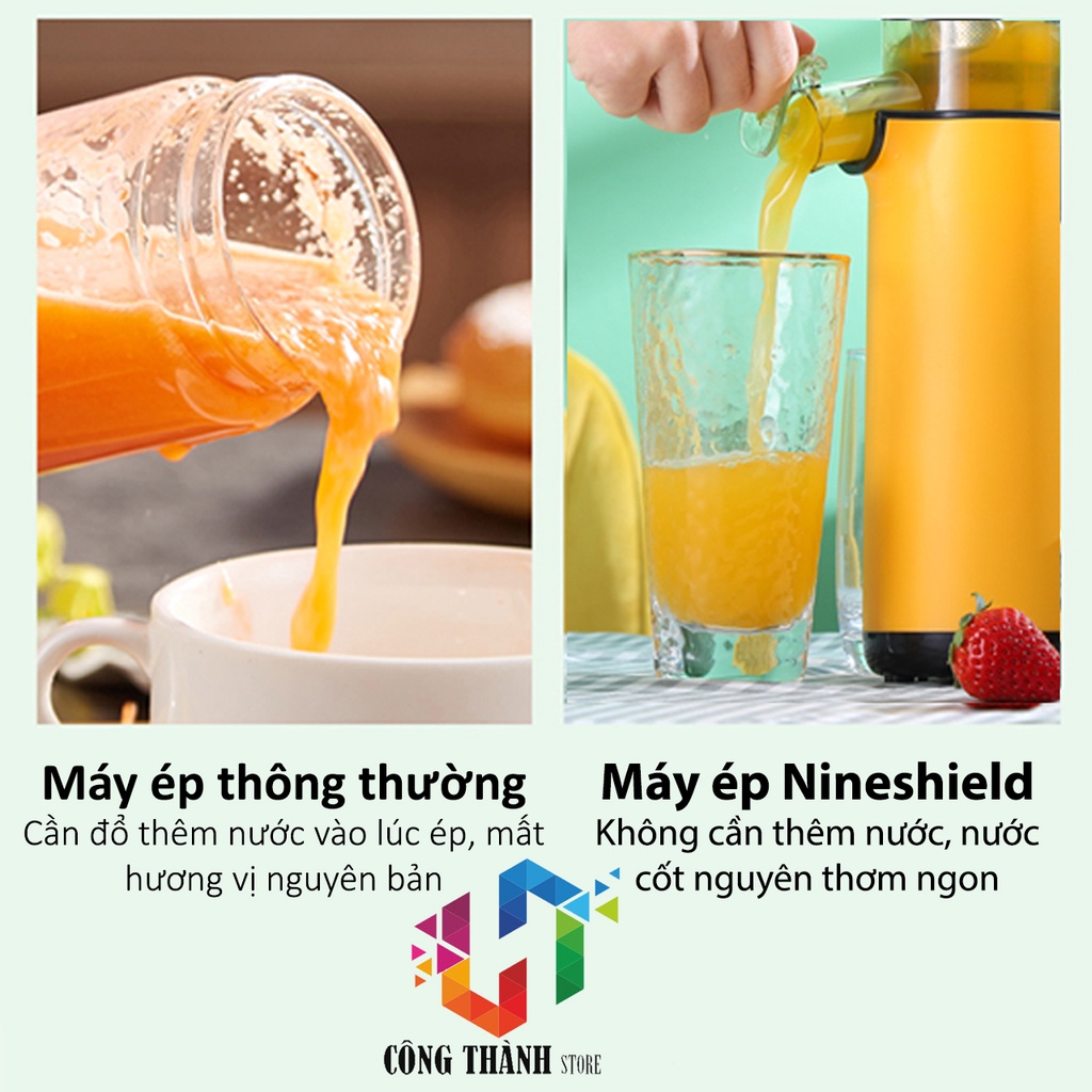 Máy Ép Chậm Mini Nineshield Chính Hãng Bảo Hành 12 Tháng Công Thành Store