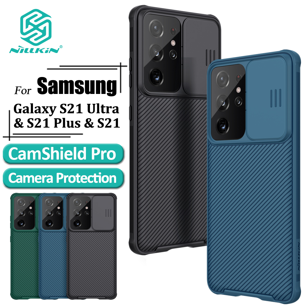 Ốp điện thoại NILLKIN PC cứng sang trọng nắp trượt bảo vệ ống kính thích hợp cho Samsung Galaxy S21Ultra S21 Plus S21 5G