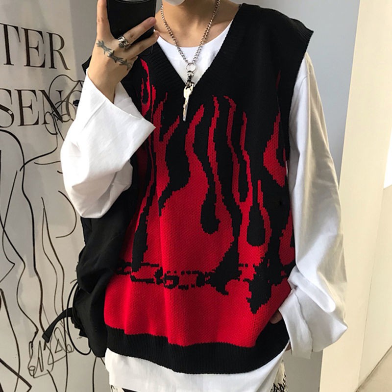 Áo Sweater Dệt Kim Sát Nách Phong Cách Hip Hop Thời Trang Mùa Thu 2020 Cá Tính