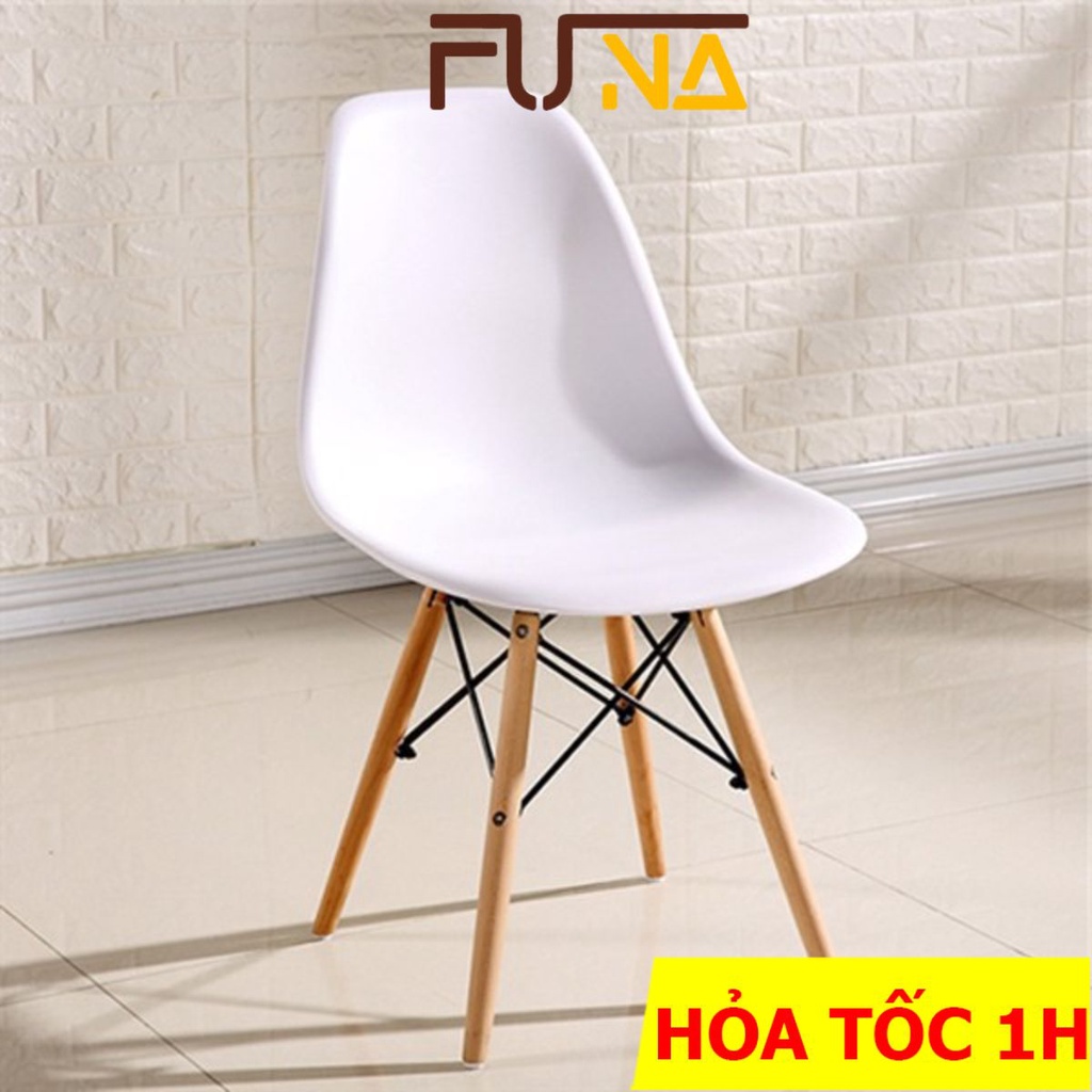 Ghế eames chân gỗ tự nhiên chắc chắn