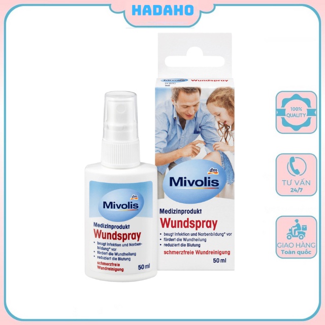 Xịt cầm máu và khử trùng Mivolis Wundspray 50 ml Đức