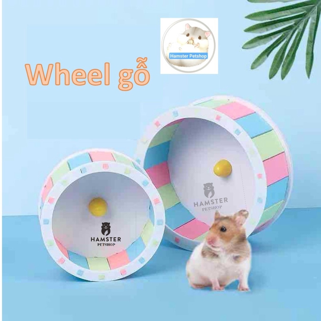 Wheel gỗ màu sắc cho hamster,sóc