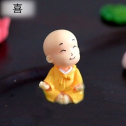 Phụ kiện CHÚ TIỂU NGỒI ĐÀI SEN- Phụ kiện trang trí cây xanh để bàn làm việc, mô hình trang trí cho bể cá, tiểu cảnh