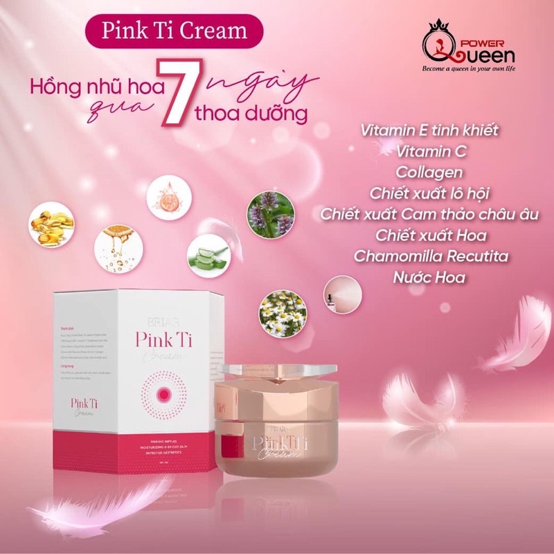 Kem làm Hồng nhũ hoa Pink Ti . Mờ thâm nách, bẹn,...vv (Chính hãng )