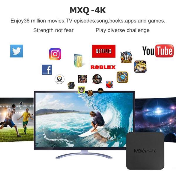 Tv box MXQ 4K hệ điều hành Android 7.1 2.4G WIFI DLNA lõi RK3229 1G+8G