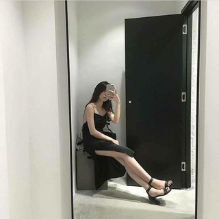 [KÈM QUÀ TẶNG] Đầm maxi xẻ tà buộc dây lưng