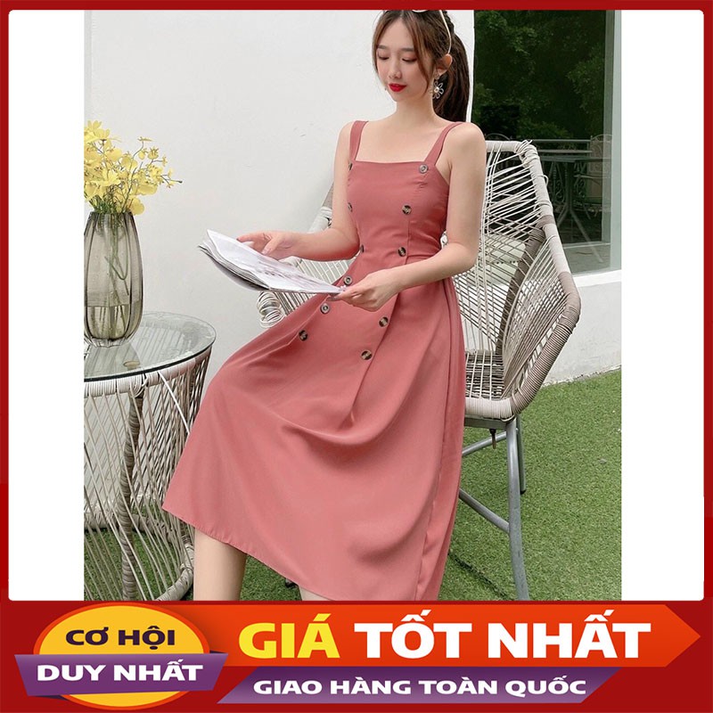 Váy Yếm Lụa Hàng Quảng Châu Khuy Dọc Hàng Đẹp M368-Violet