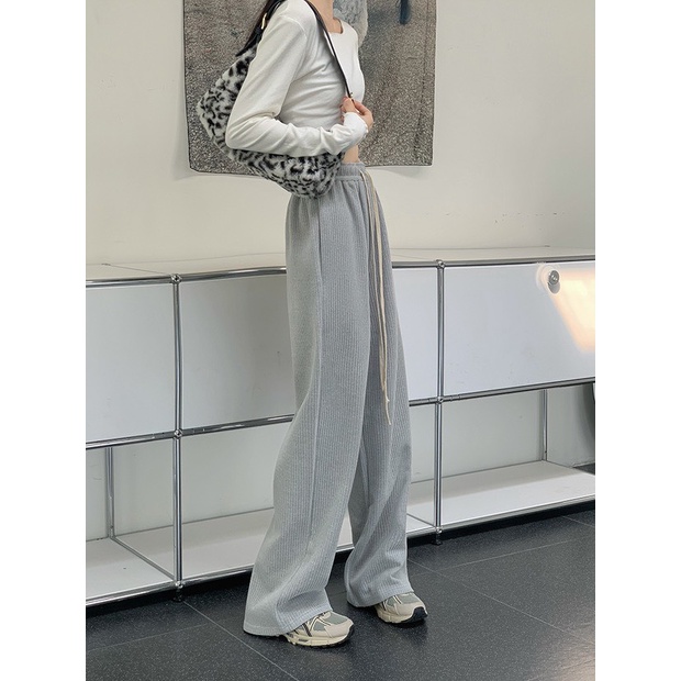 Quần Dài Thun Gân, Ống Suông Rộng Unisex - Tharo Clothing