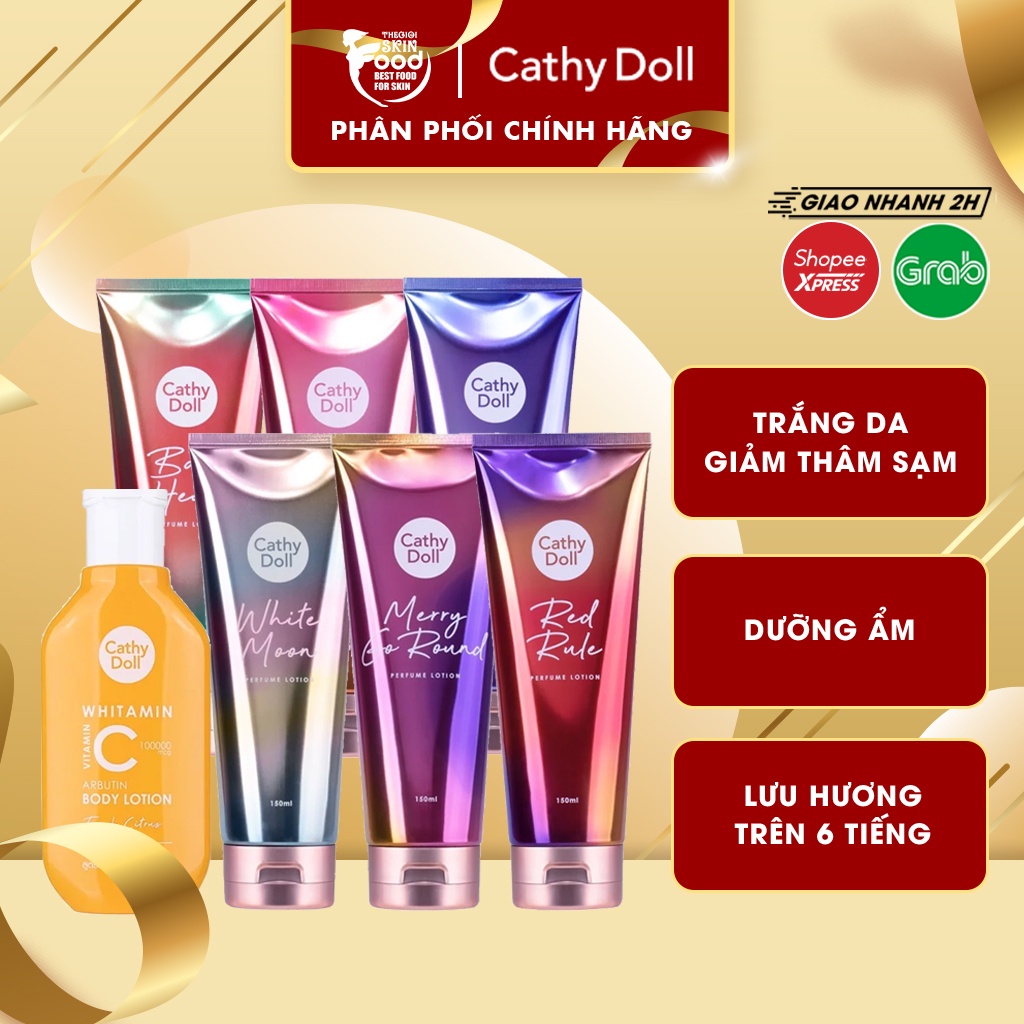 Sữa Dưỡng Thể Hương Nước Hoa Dưỡng Trắng Da, Giảm Thâm Sạm Cathy Doll Perfume Lotion 150ml