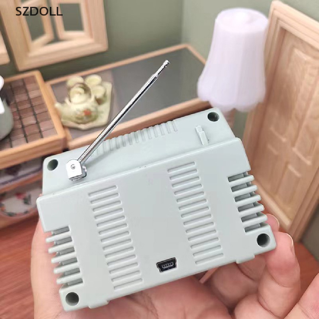 1:12 Doll house Mini playable TV USB charging toy ornament simulation toy  DOM