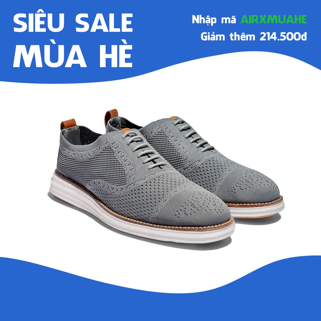 Giày cà phê nam sneaker - SHOEX - COFFEE CAPTOE OXFORD - Xám