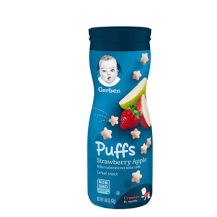 Bánh ăn dặm Gerber Puffs Strawberry Apple vị dâu táo 42gr